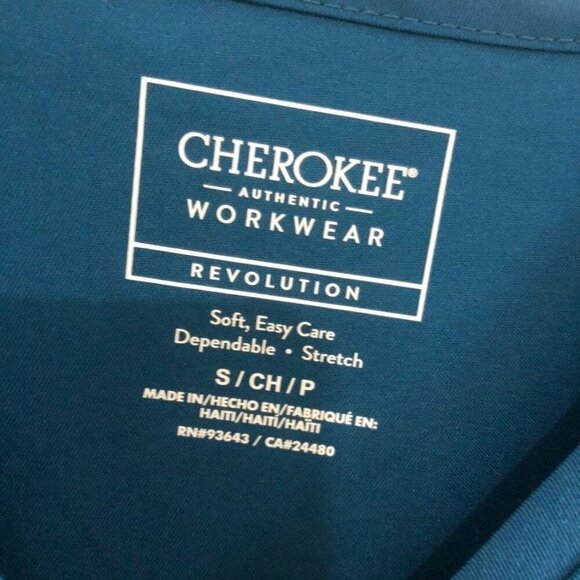 Scrubs Top Cherokee Revolution Mock Wrap top Size Small - Picture 5 of 8